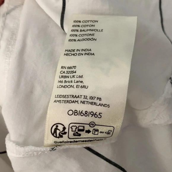 We the free happy hour striped button down oversized shirt womens size small - Picture 7 of 8